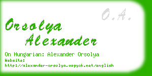 orsolya alexander business card